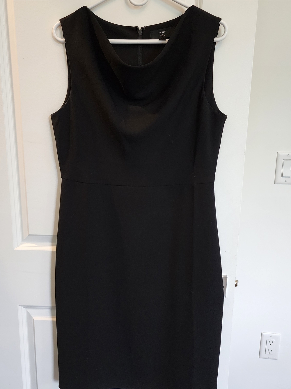 NWOT J. Crew Black Sleeveless Cowl-Neck Midi Dress